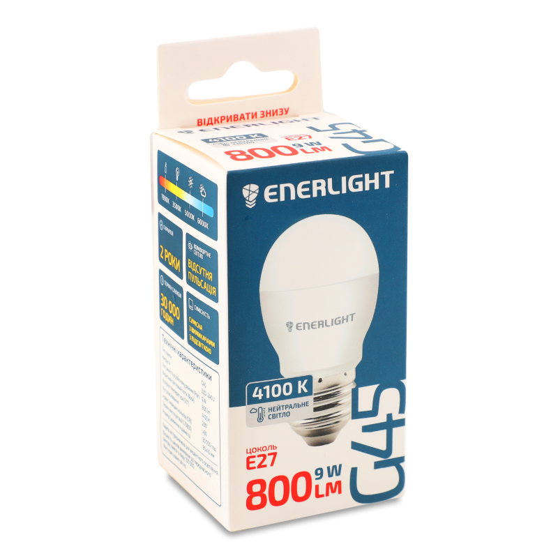 Лампа світлодіодна G45 9Вт 4100K E27 Enerlight