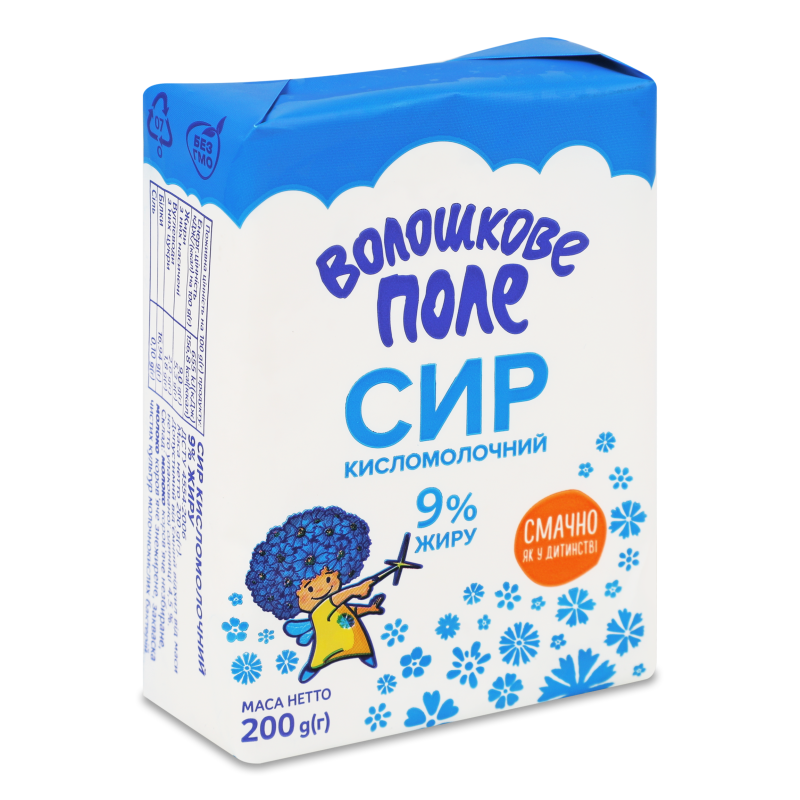 Сир кисломолочний 9% 200г еколін Волошкове поле