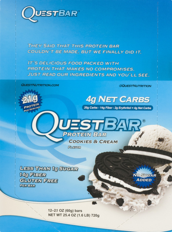 Quest Bar Protein Bar Cookies & Cream - 12 CT QuestBar(888849000029 ...