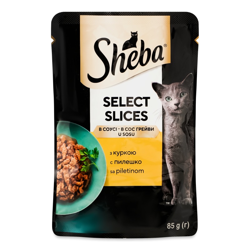 Корм д/котів Селекшн з куркою в соусі 85г Шеба