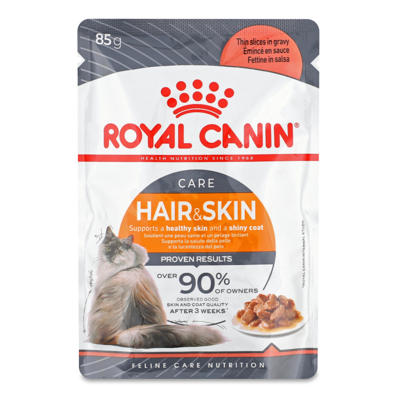 Корм д/дорослих котів Інтенс Бьюті шматочки в соусі 85г пауч Роял Канін