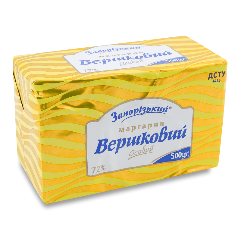 Маргарин Вершковий Особливий 72% 500г Запорізький