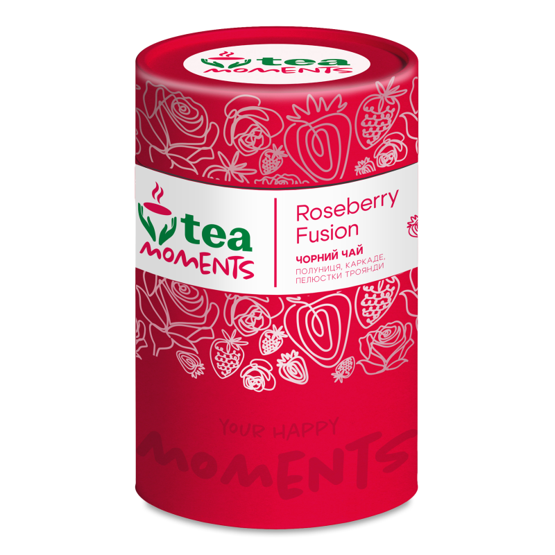 Чай Roseberry Fusion чорний байховий листовий 70г тубус Tea Moments