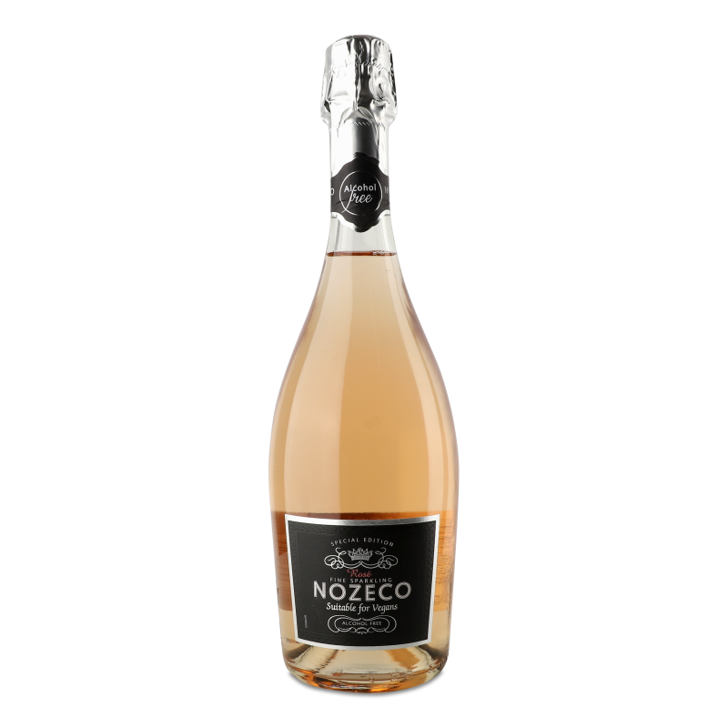 Вино ігристе рожеве солодке безалкогольне 0,75л Нозеко