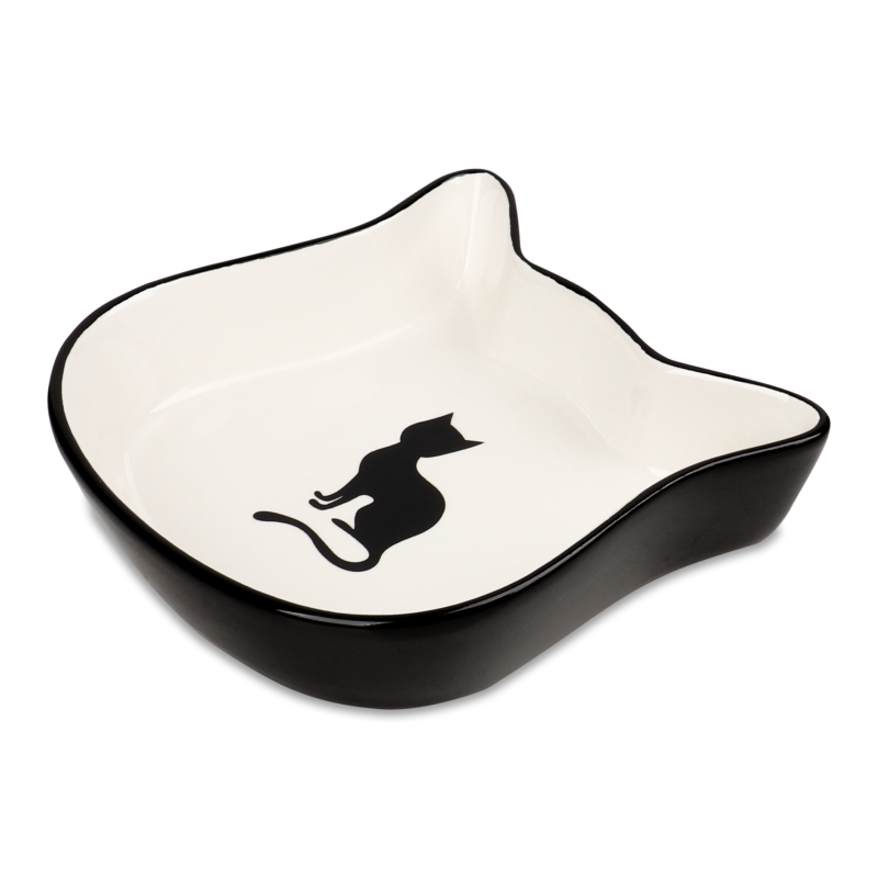 Миска д/котів Nala Cat Face 220мл кераміка чорно-біла Flamingo