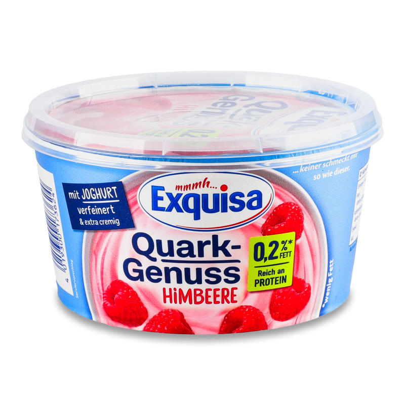 Десерт сирний з малиною 0,2% 500г стакан Exquisa