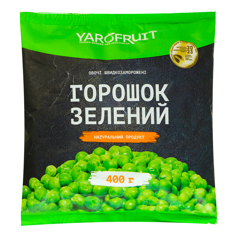 Горошок зелений швидкозаморожений Yarofruit м/у