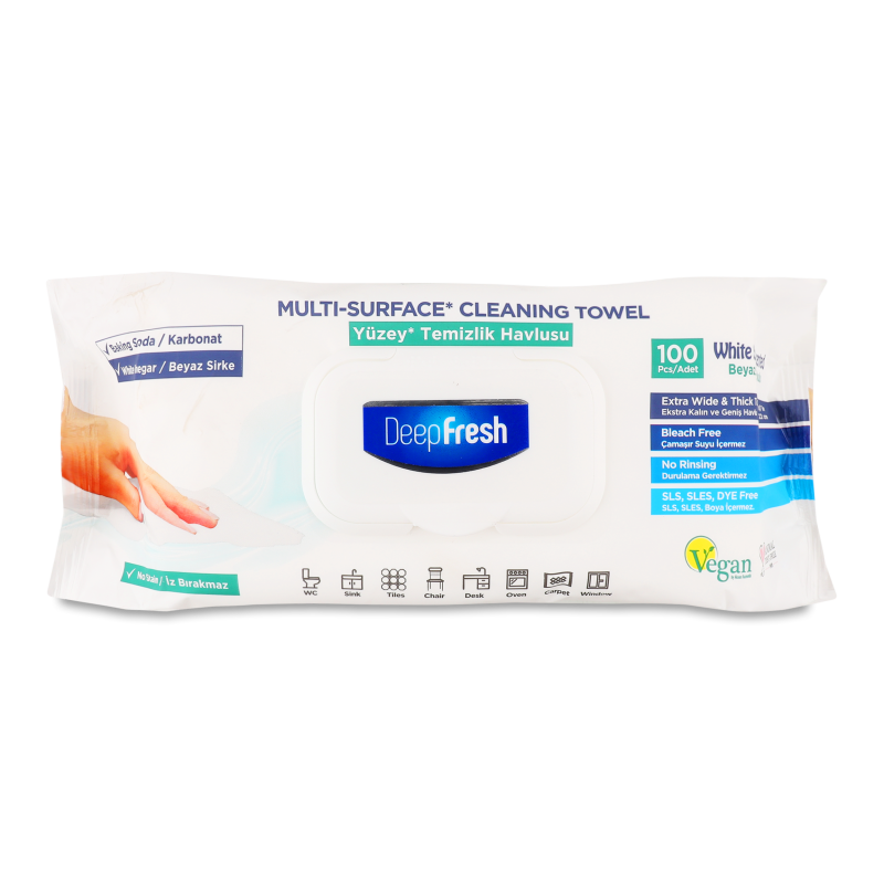 Серветки вологі Soap д/очищення поверхонь 100шт з клапаном Deep Fresh
