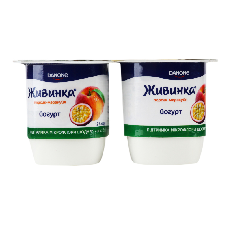 Йогурт 1.2% Персик-маракуйя Живинка ст 4х