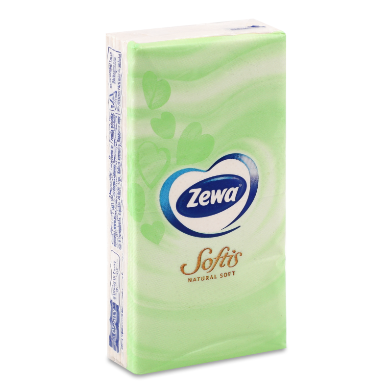 Хустинки носові Софтіс Нейчерал софт 9шт Зева