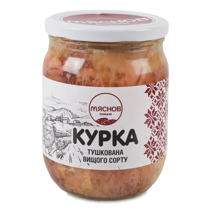 М”ясо курки тушковане в/г 500г твіст/б М”яснов Локачі