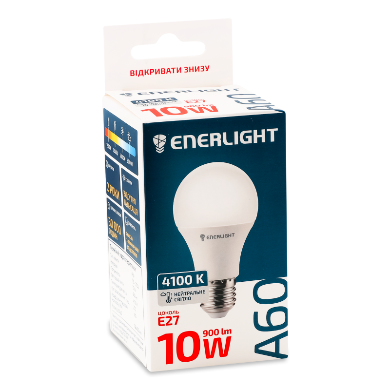 Лампа світлодіодна A60 10Вт 4100K E27 Enerlight