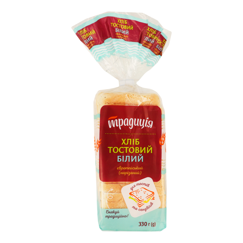 Хліб нарізний Тостовий білий європейський Традиція м/у