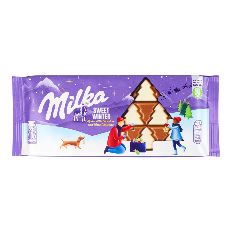 Шоколад молочний з білим шоколадом Sweet winter Milka м/у