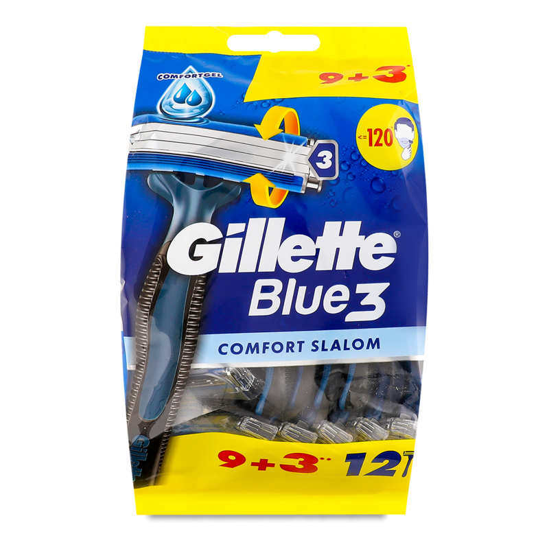 Станок д/гоління одноразовий Блу 3 Комфорт Слалом 12шт Джилет