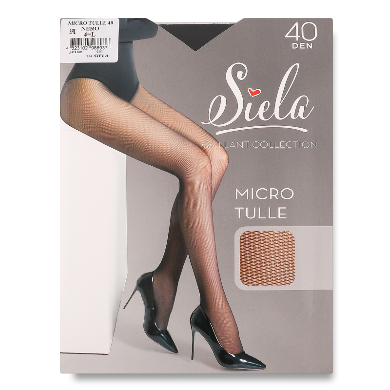 Колготи жіночі Мікро Тюль неро 40ден р.4 Сіела