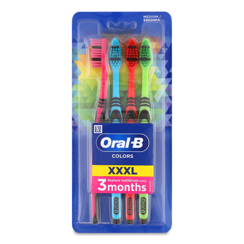 Щітка зубна Колорс XXXL середня 4шт Орал-Бі