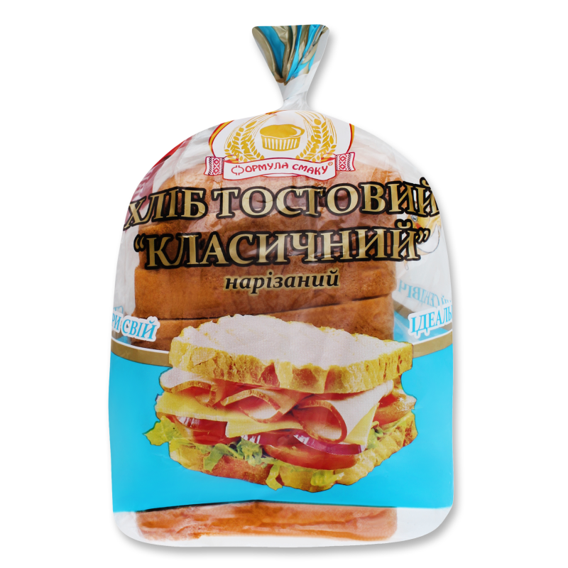 Хліб тостовий Класичний 250г плівка Формула смаку