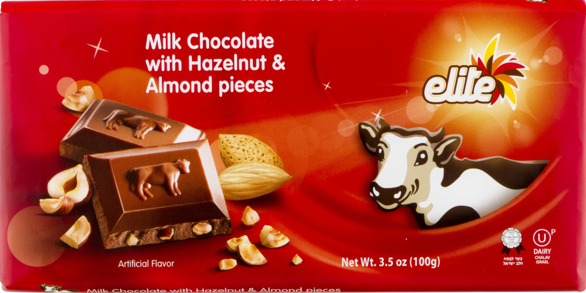 Elite Milk Chocolate Bar With Hazelnut & Almond Pieces Elite