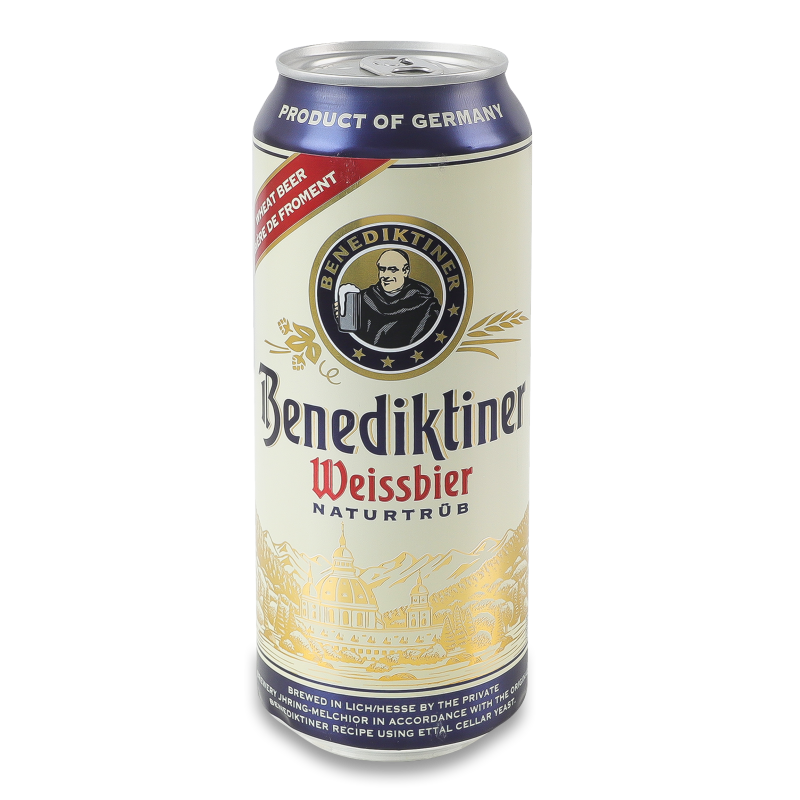 Пиво Weissbier світле нефільтроване 5,4% 0,5л ж/б Benediktiner
