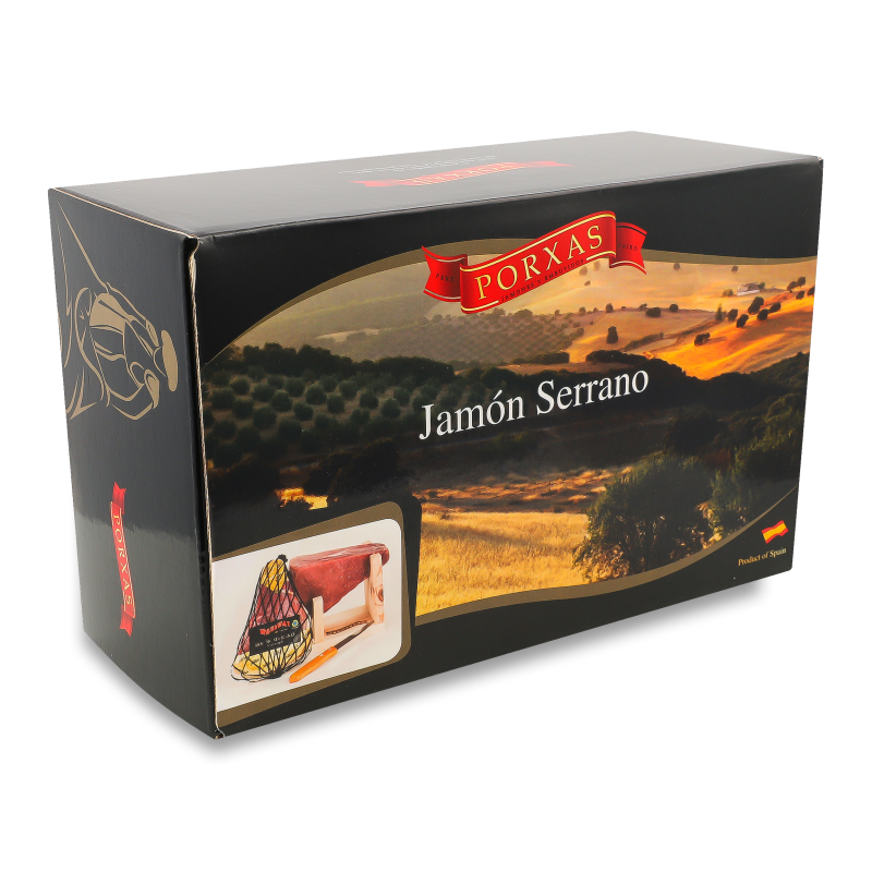 Хамон-міні Serrano с/в 9-11місяців 1кг подарункова упаковка Porxas