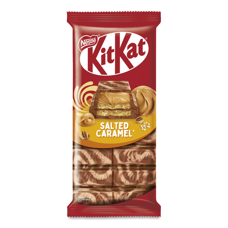 Шоколад Salted caramel молочний з вафлею та начинкою з смаком солоної карамелі 99г Kit Kat