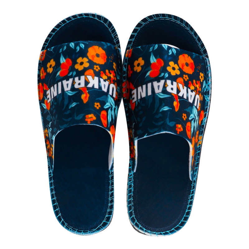 Капці відкриті жіночі войлочні з нанесенням Twins Home Style №3988