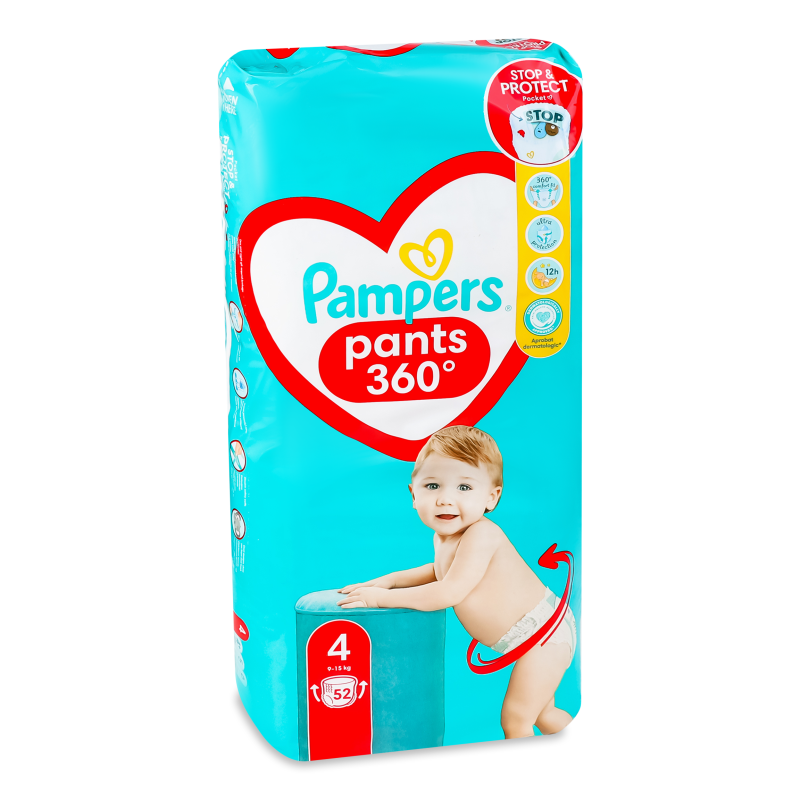 Підгузники-трусики Пантс Максі 9-15кг 52шт Памперс