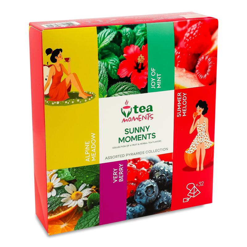 Набір чаю Sunny Moments 4смаки 32*1,7г в пірамідках Tea Moments