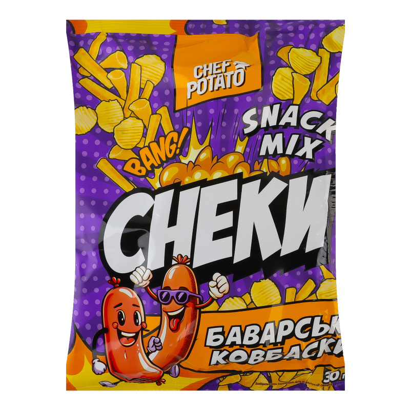 Снеки картопляні Баварські ковбаски Snack Mix Сhef Potato м/у