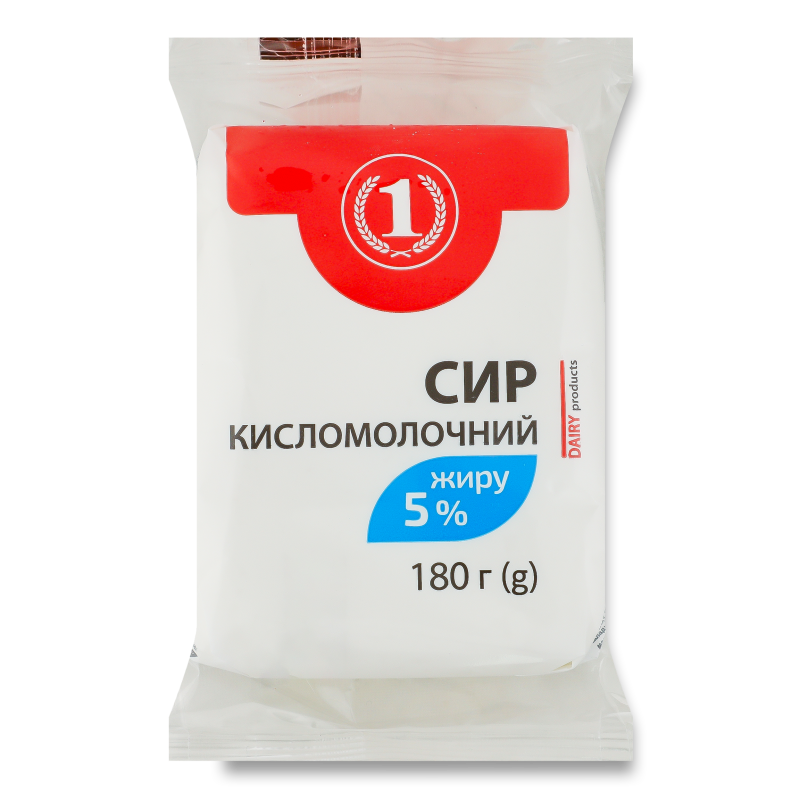 Сир кисломолочний 5% 180г ТМ “1”