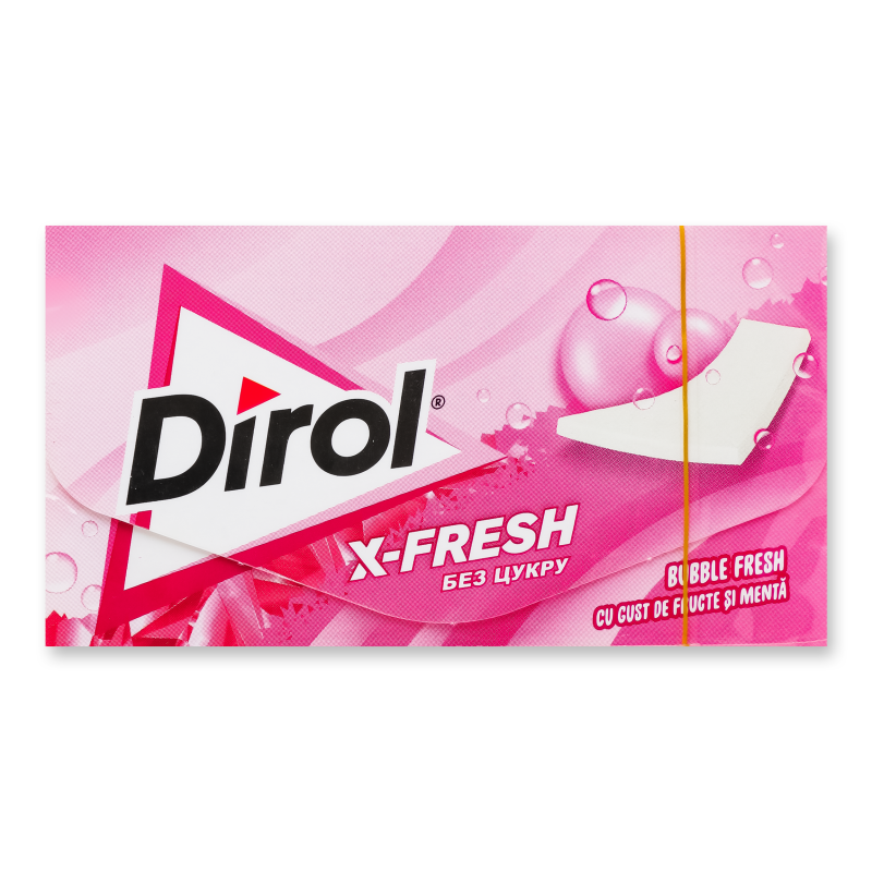 Гумка жувальна X-Fresh Bubble fresh з смаком фруктів та м’яти 13,5г Dirol
