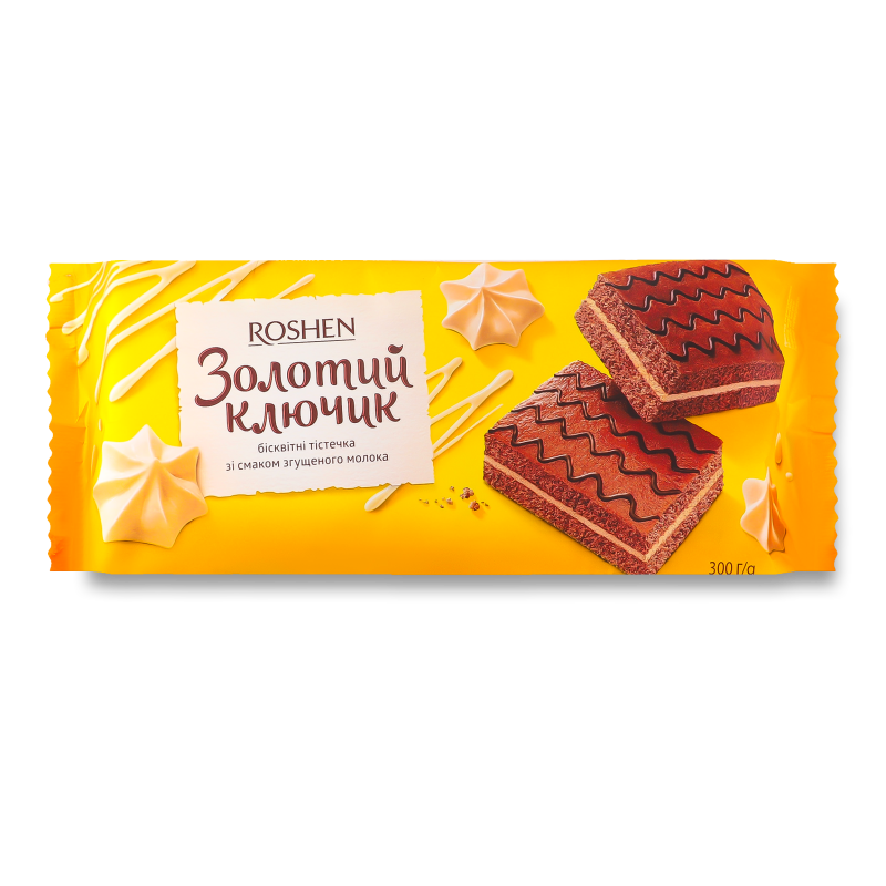 Тістечка бісквітні Золотий ключик з смаком згущеного молока 6*50г Рошен