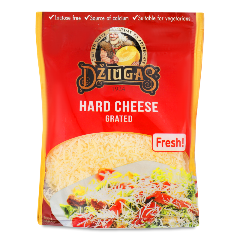 Сир безлактозний тертий 40% 100г Dziugas