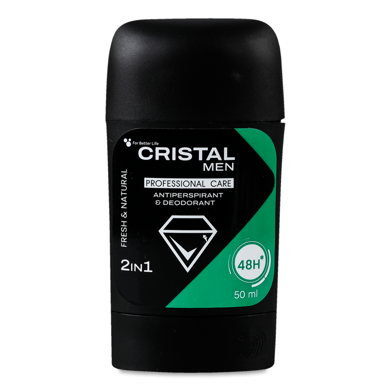 Антиперспірант-дезодорант 2в1 Fresh&Natural д/чоловіків твердий 50мл Cristal
