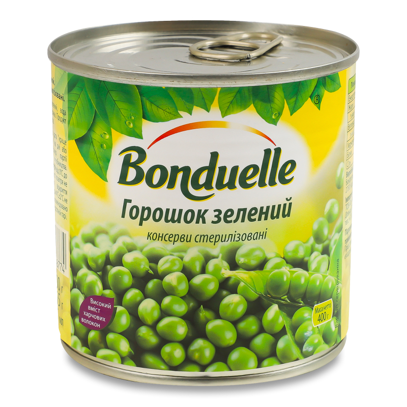 Горошок зелений 400г ж/б Bonduelle