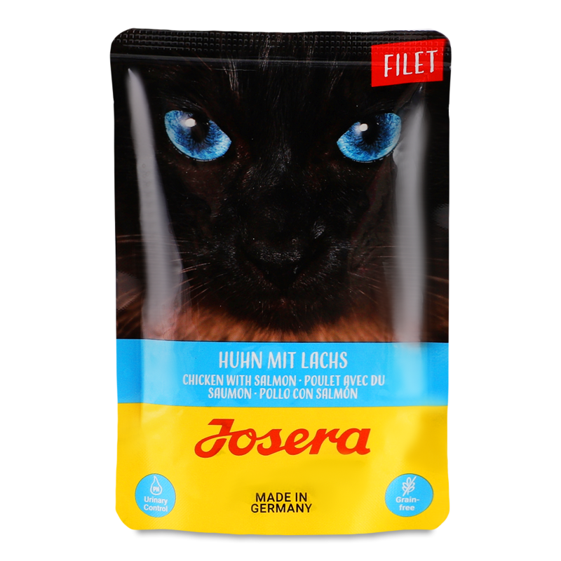 Корм д/дорослих котів Філе Курка з лососем 70г пауч Йозера