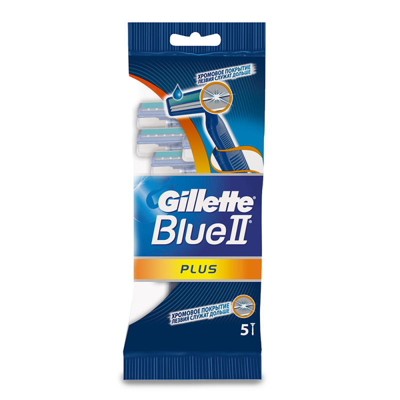 Станок д/гоління одноразовий Blue II Plus 5шт Gillette