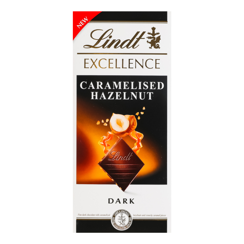 Шоколад темний з карамелізованим фундуком та карамеллю Excellence Lindt к/у