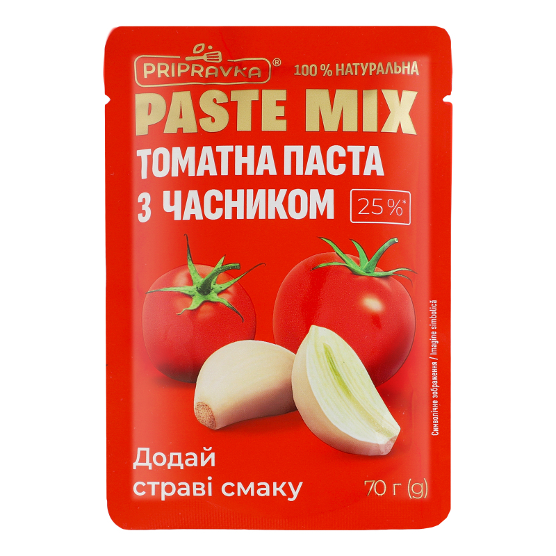 Паста томатная 25% с чесноком Paste mix Pripravka д/п 70г