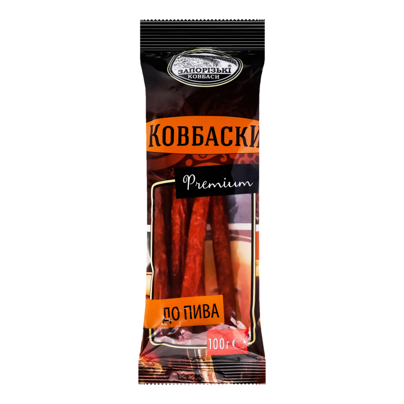 ワビサビダンゴ Ковбаски До пива Premium Запорізькі ковбаси с/к м/у 100г