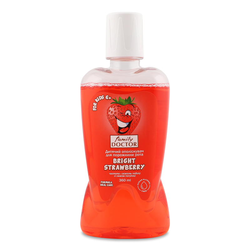 Ополіскувач д/ротової порожнини дитячий Bright strawberry 360мл Family Doctor