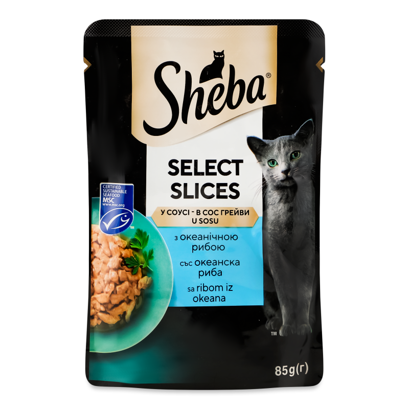 Корм д/котів Селекшн з океанічною рибоб в соусі 85г пауч  Шеба