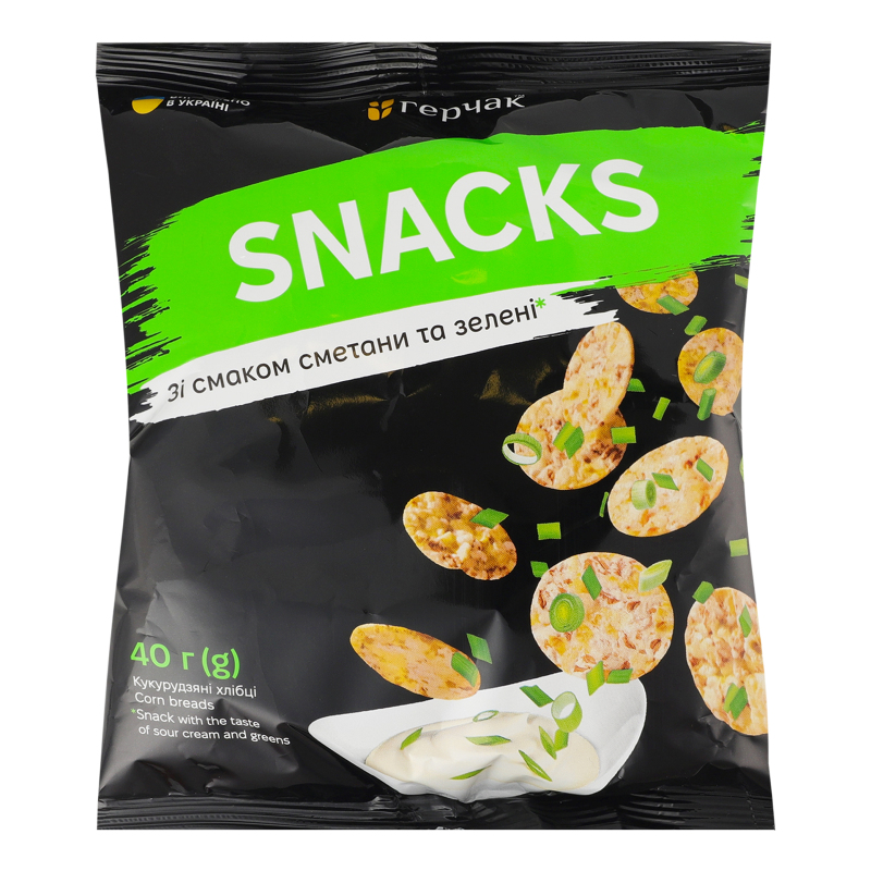 Хлебцы кукурузные со вкусом сметаны и зелени Snacks Герчак м/у 40г ...
