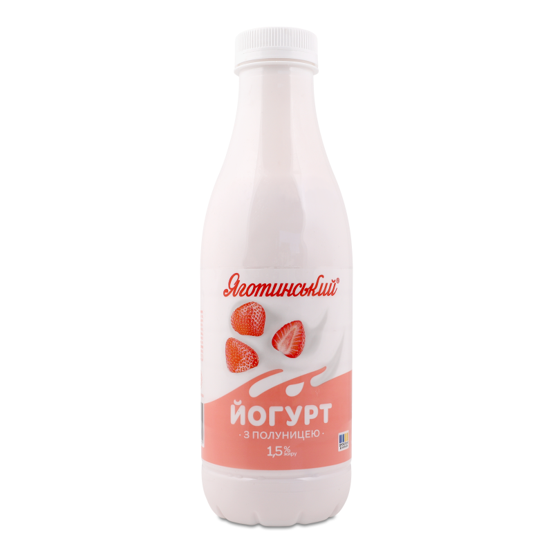Йогурт питний з полуницею 1,5% 750г пет Яготинський