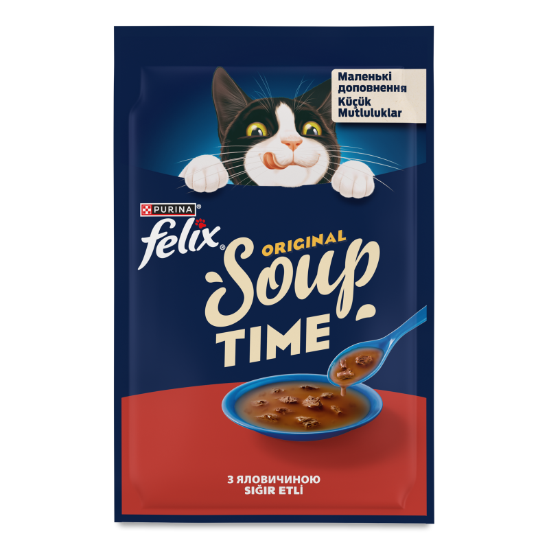 Корм д/дорослих котів Суп з яловичиною 48г пауч Фелікс