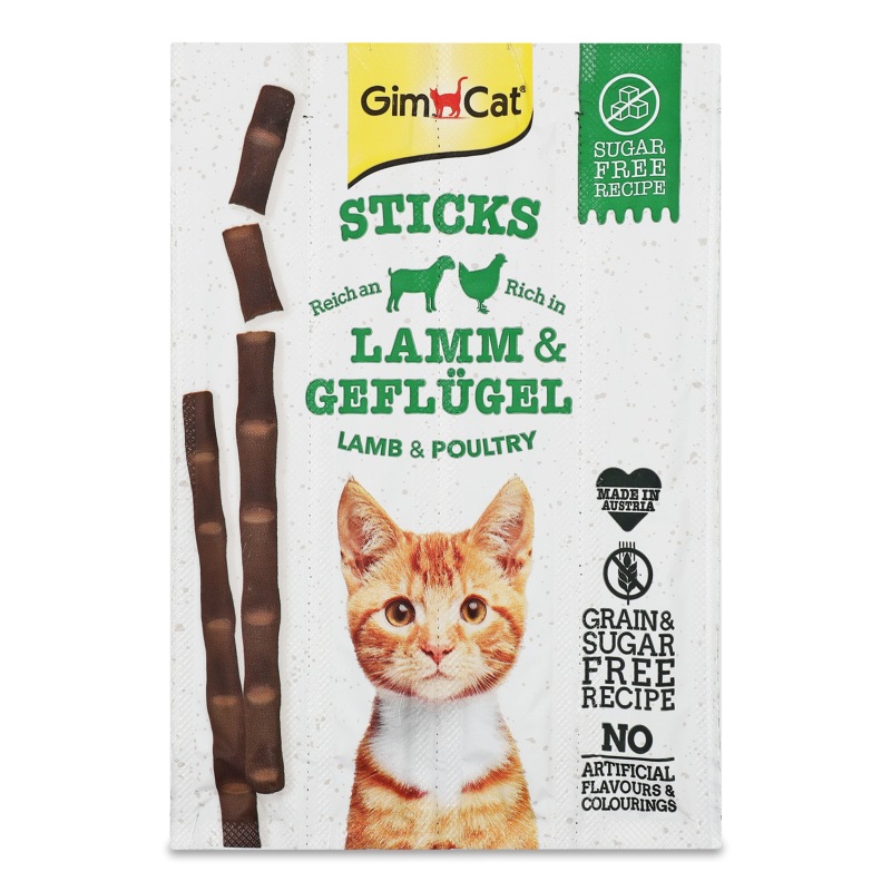 Ласощі д/котів Палички м”ясні з ягням та птицею 4шт Джим Кет