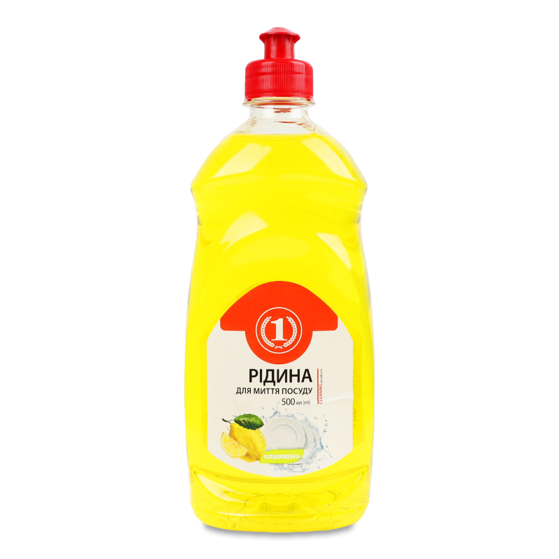 Рідина д/миття посуду Лимон 500мл ТМ “1”
