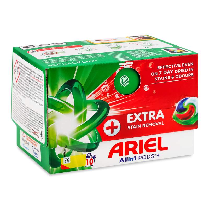 Засіб миючий синтетичний Extra Stain&odour 10*24,5г капсули Ariel