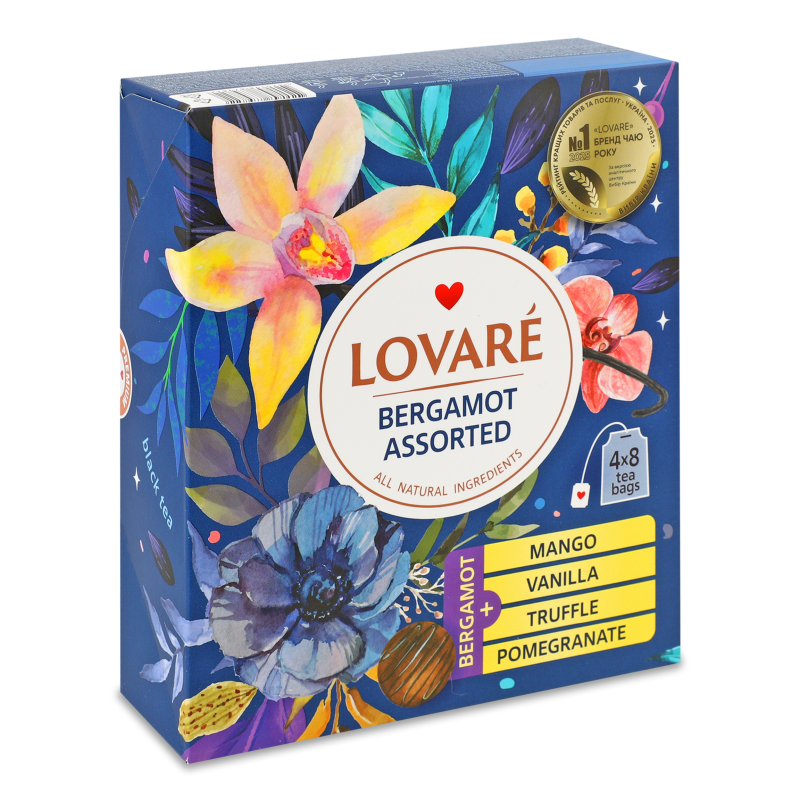 Чай Асорті чорний з бергамотом 32*2г Lovare